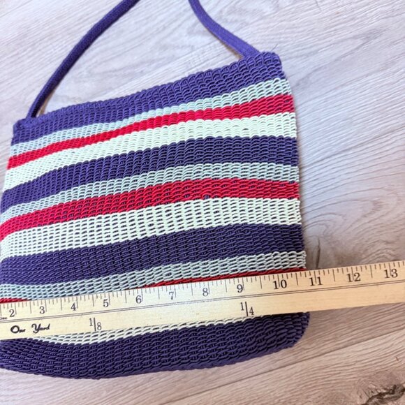 Stone Mountain Woven Crossbody Bag Americana Patriotic USA Coastal Summer Purse - Picture 13 of 16